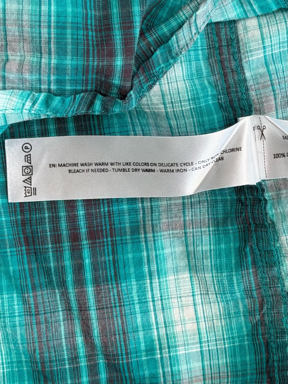 Ariat R.E.A.L. Women's Teal Plaid Western Pearl Snap Shirt Size S 100% cotton - Picture 10 of 14